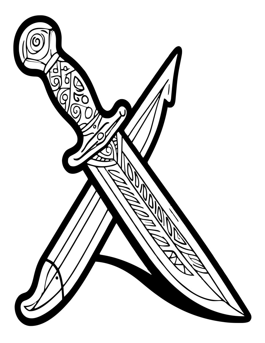 Shadow Dagger - free printable coloring page