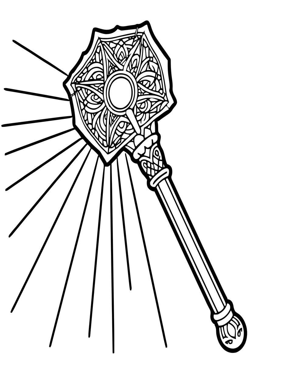 Holy Mace - free printable coloring page