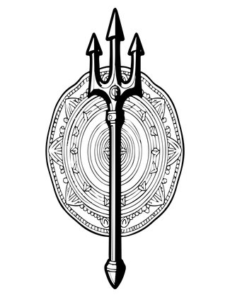 Sacred Trident - Free printable coloring page