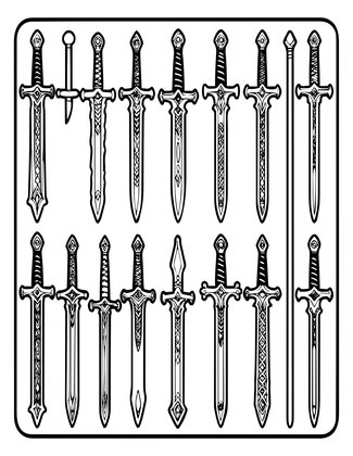 Weapon Wall - Free printable coloring page