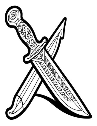 Shadow Dagger - Free printable coloring page