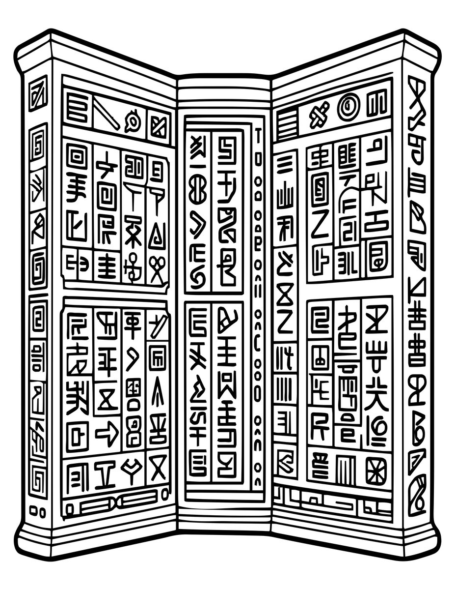 Runic Carvings - free printable coloring page