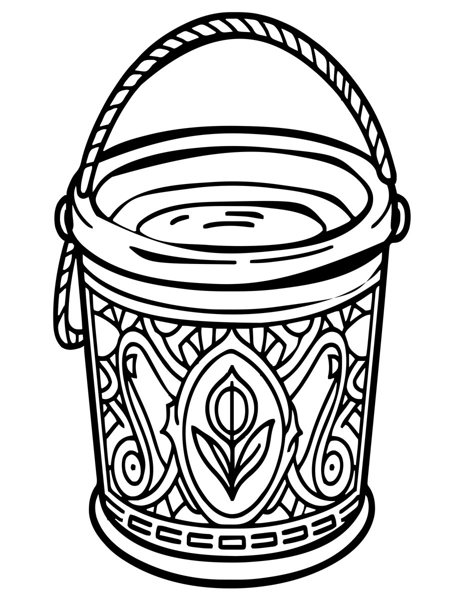 Old Bucket - free printable coloring page