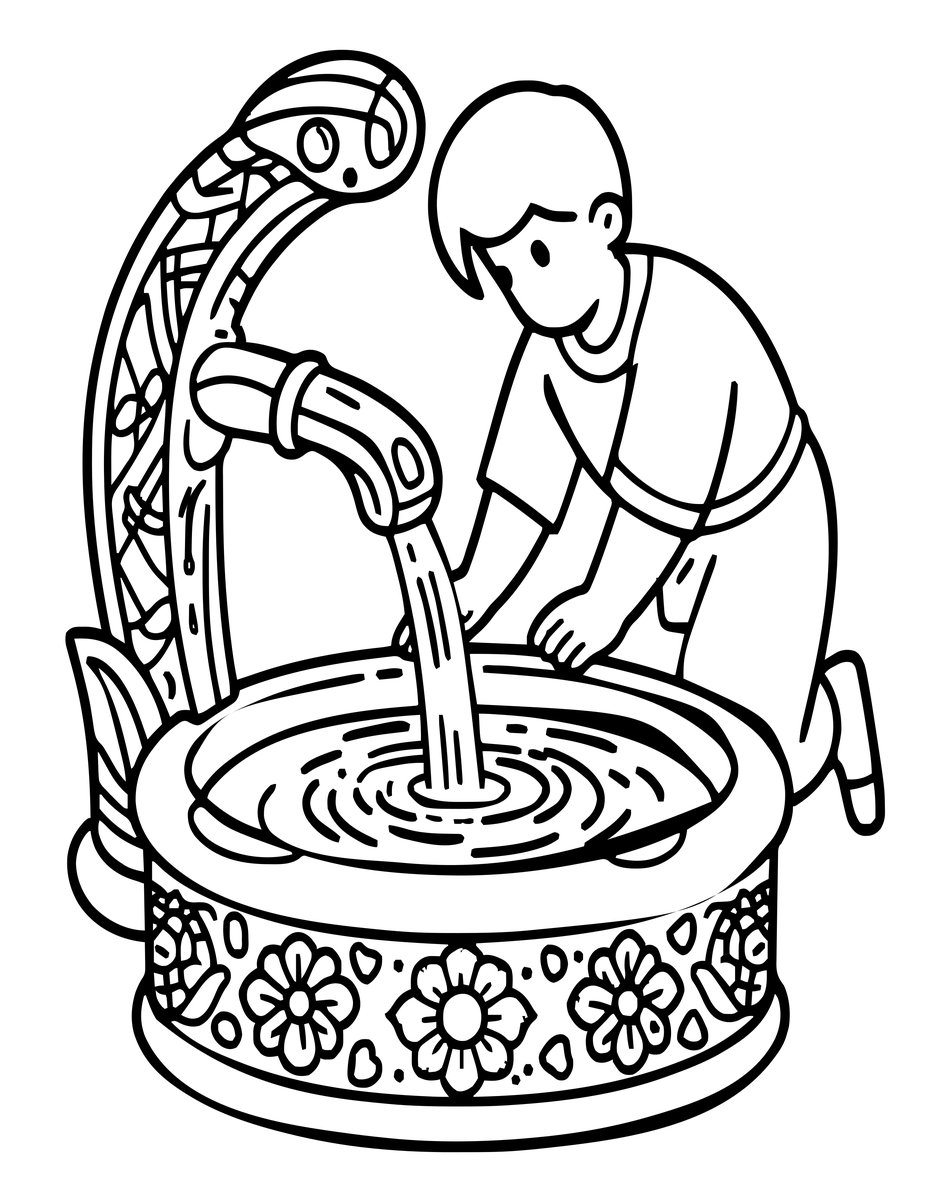 Healer's Well - free printable coloring page