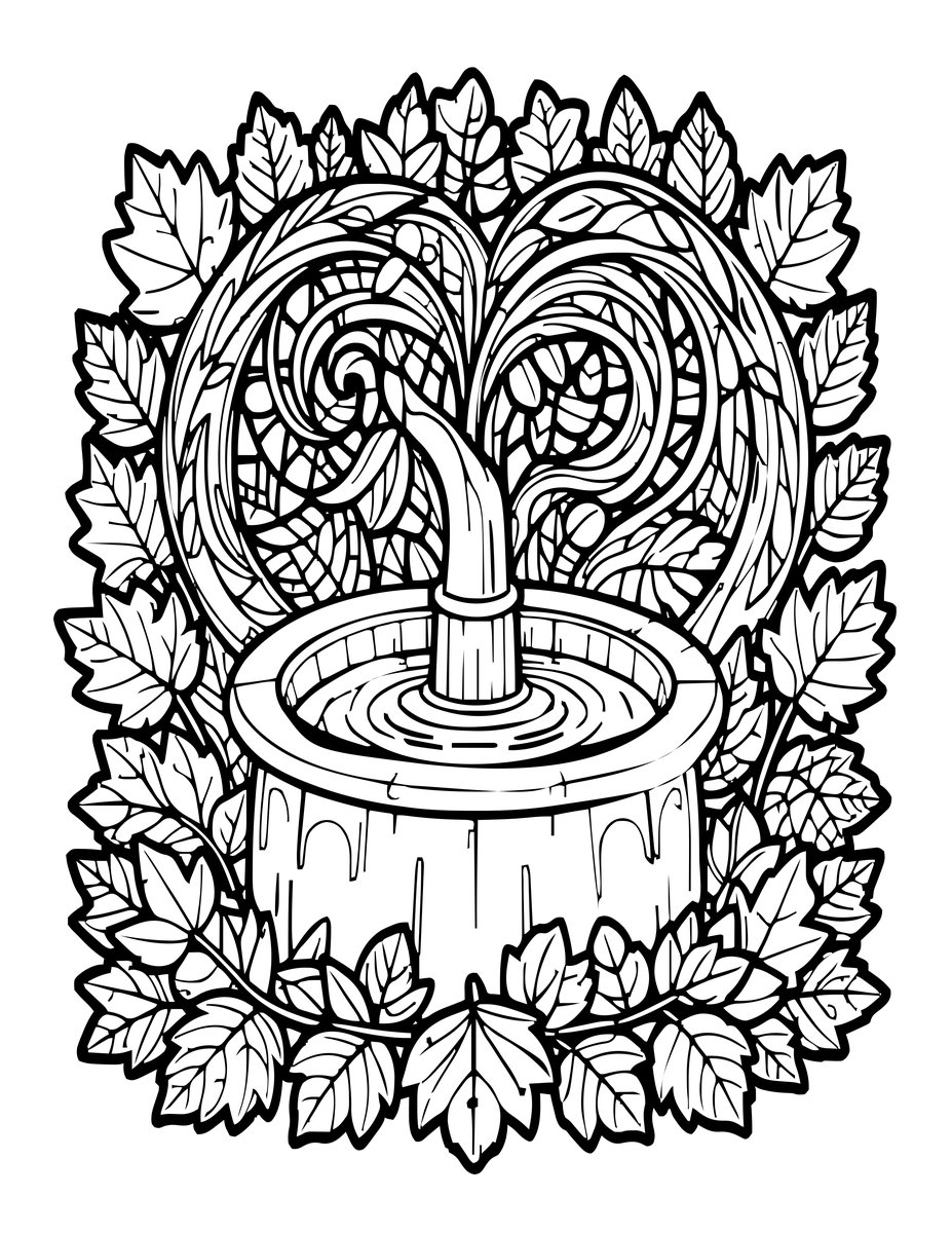 Autumn Leaves - free printable coloring page