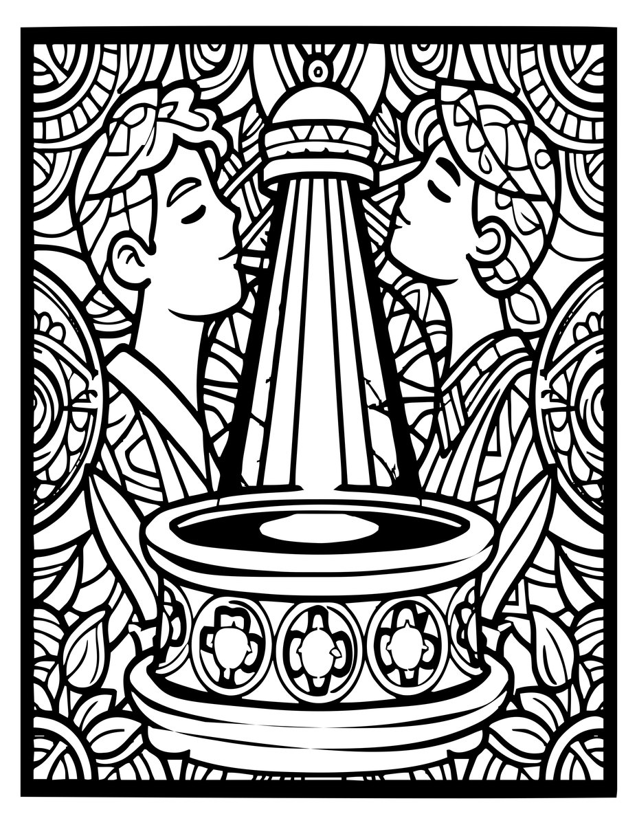 Healing Water - free printable coloring page