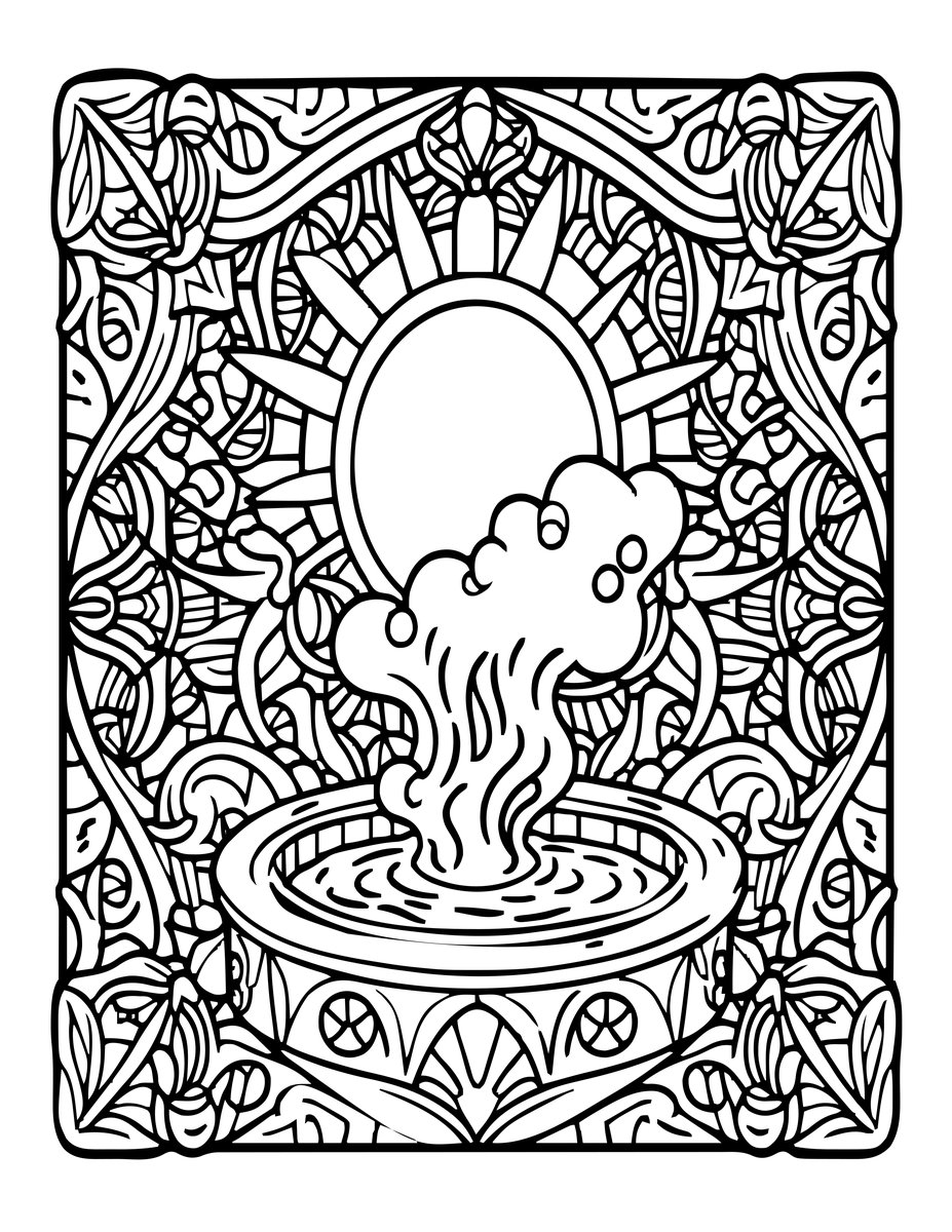 Dawn Mist - free printable coloring page