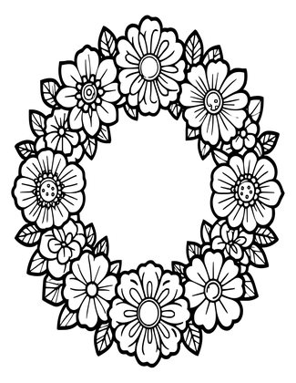 Flower Ring - Free printable coloring page