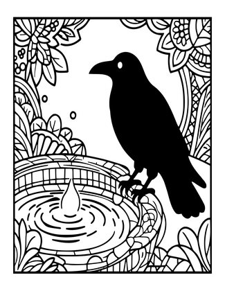 Raven Perch - Free printable coloring page
