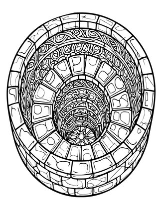 Spiral Steps - Free printable coloring page