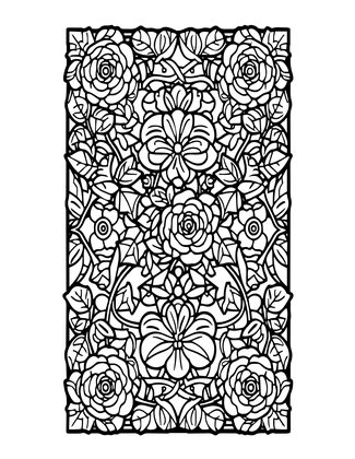 Vines and Roses - Free printable coloring page