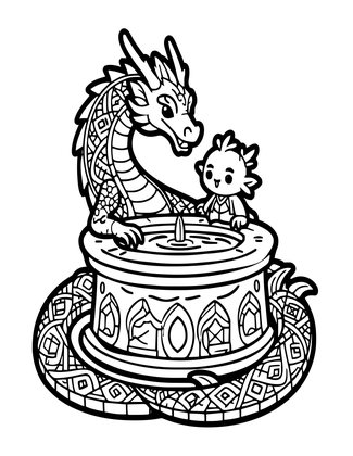 Dragon Guardian - Free printable coloring page