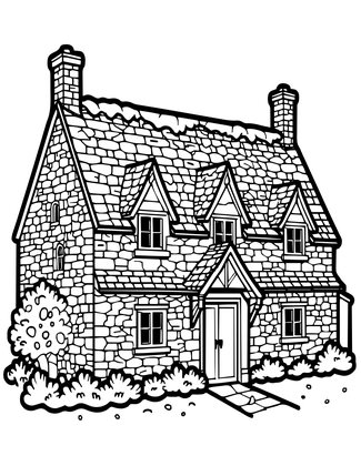 Dove Cottage - Free printable coloring page