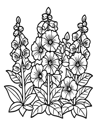 Cottage Garden - Free printable coloring page