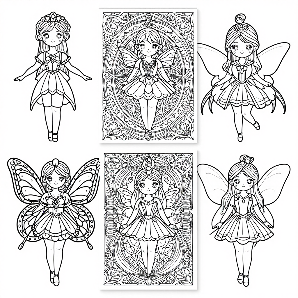 Fairies Sprites coloring pages collection - 30 free printable pages