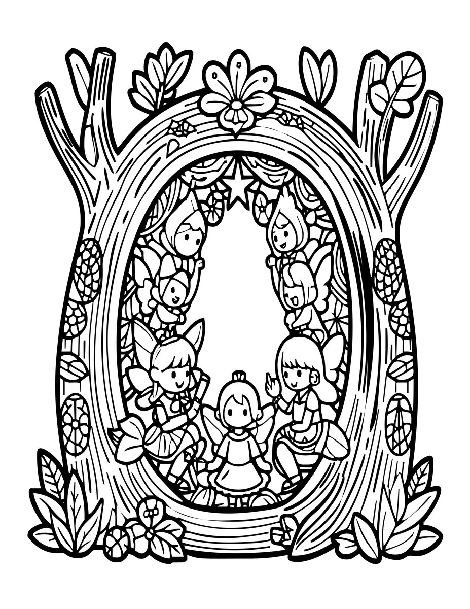 Fairy School - free printable coloring page