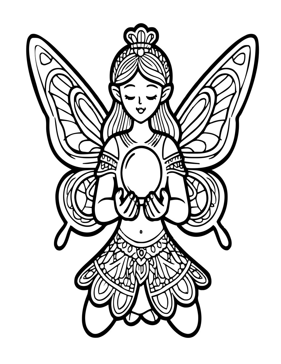 Luminous Fairy - free printable coloring page