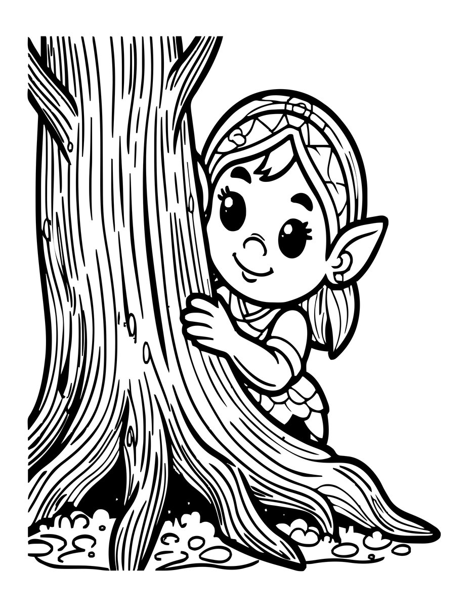 Forest Sprite - free printable coloring page