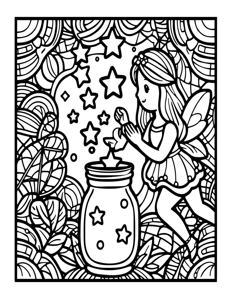 Star Fairy - free printable coloring page