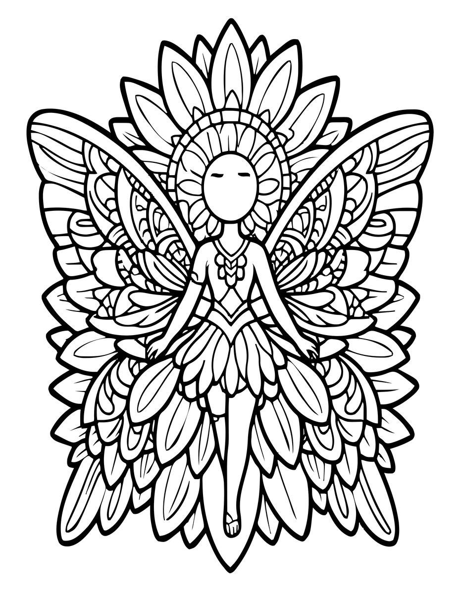 Solstice Fairy - free printable coloring page