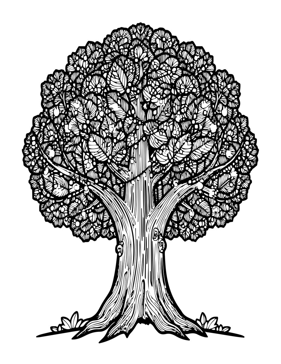 Fairy Tree - free printable coloring page