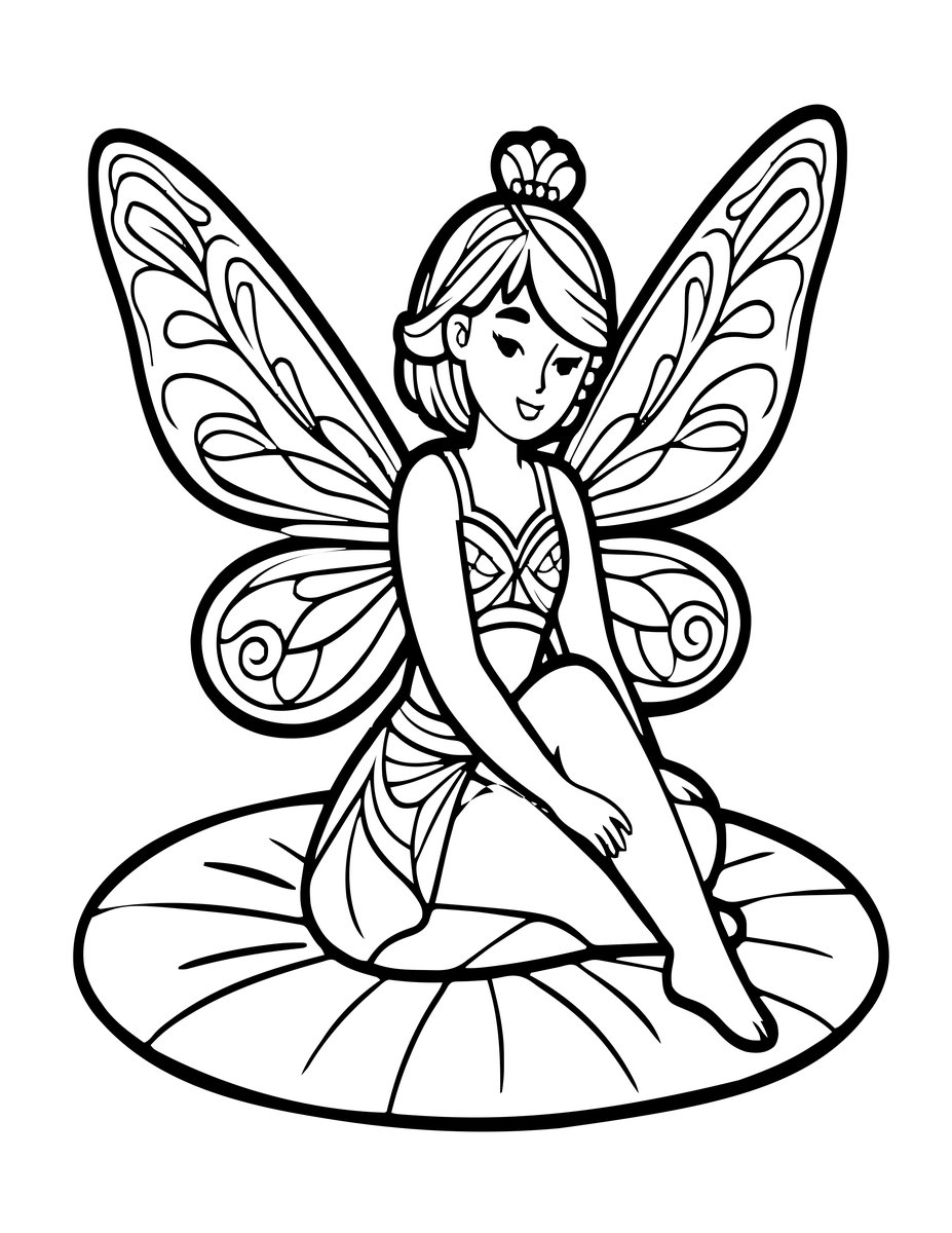 Water Fairy - free printable coloring page