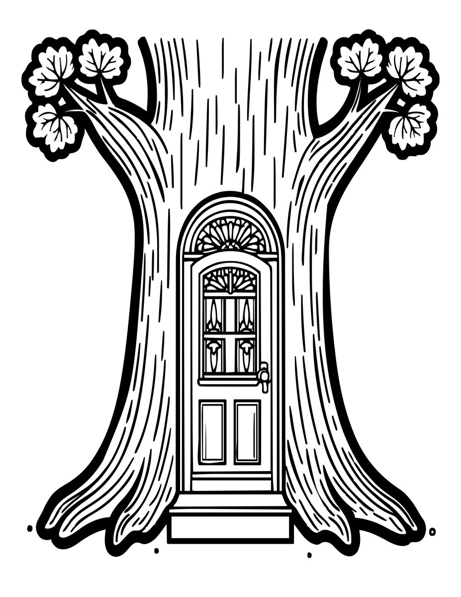 Fairy Door - free printable coloring page
