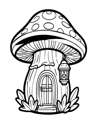 Fairy Cottage - Free printable coloring page