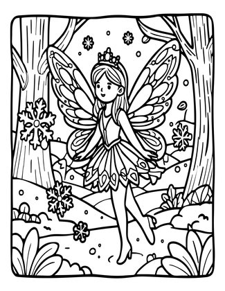 Snow Fairy - Free printable coloring page