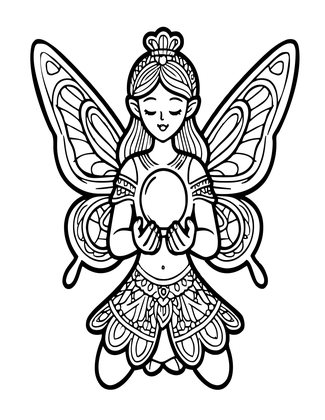 Luminous Fairy - Free printable coloring page