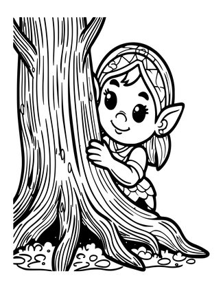 Forest Sprite - Free printable coloring page
