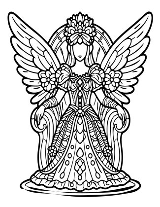 Fairy Queen - Free printable coloring page