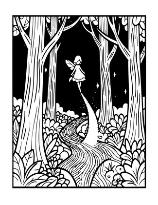 Fairy Dust Trail - Free printable coloring page