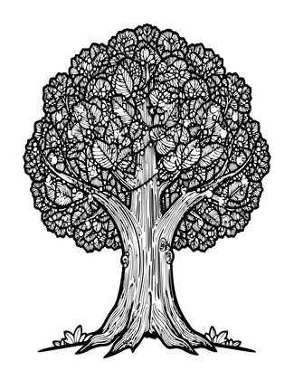 Fairy Tree - Free printable coloring page