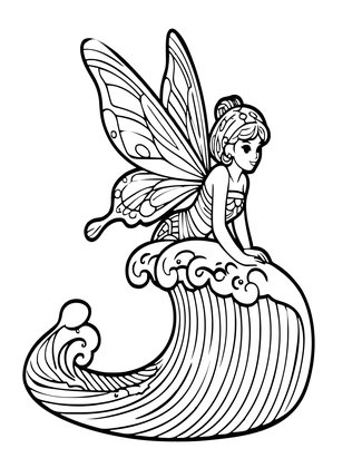 Ocean Fairy - Free printable coloring page