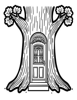 Fairy Door - Free printable coloring page