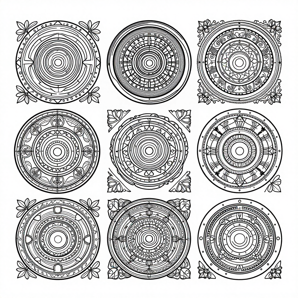 Fairy Circles coloring pages collection - 30 free printable pages