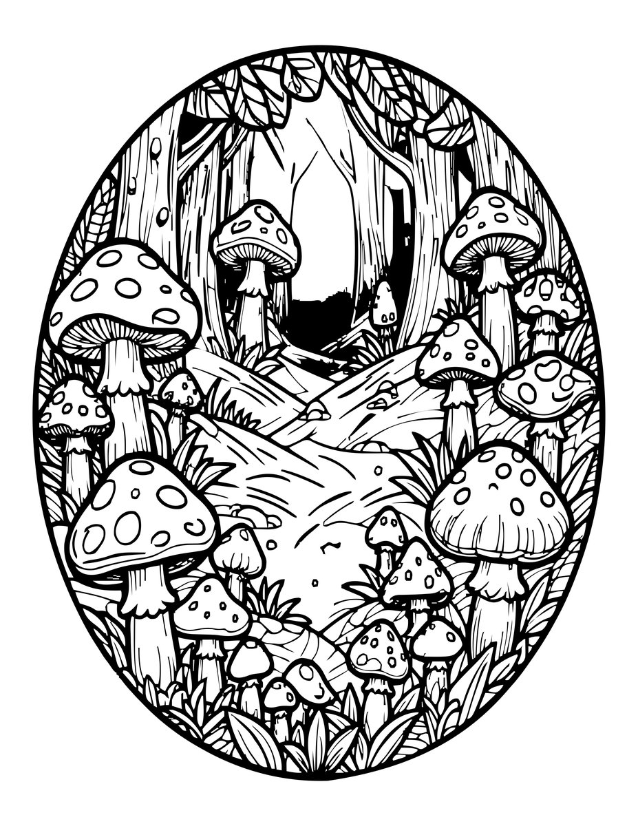 Mushroom Ring - free printable coloring page