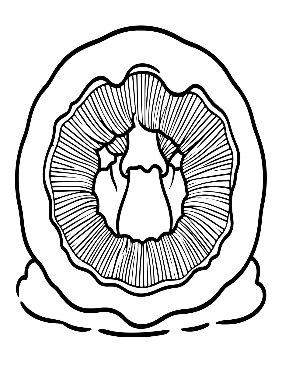 Fairy Circle in Snow - free printable coloring page
