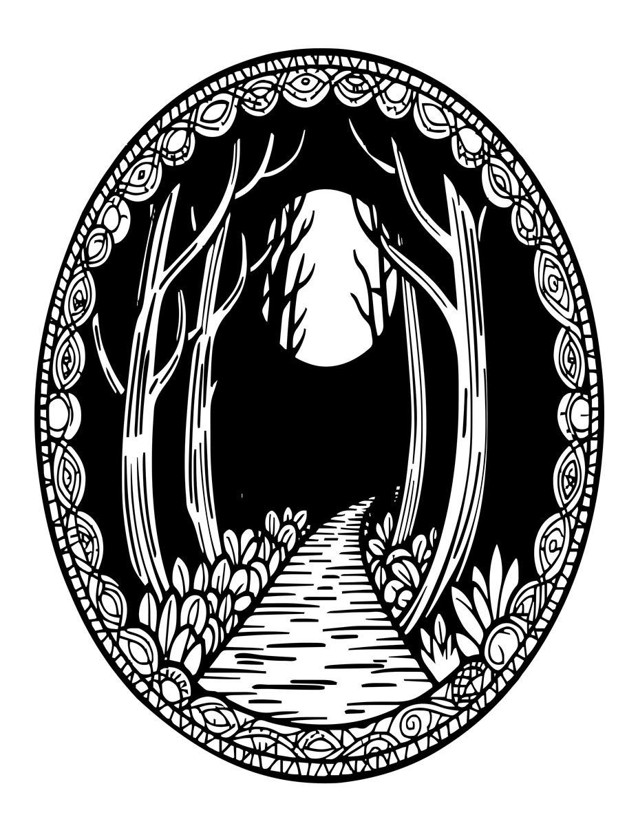 Moonlit Ring - free printable coloring page