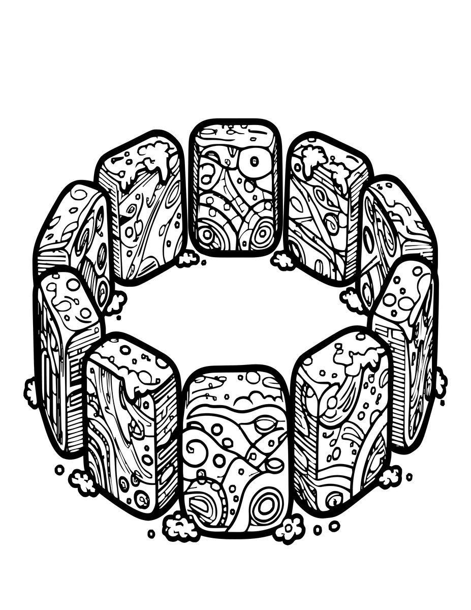 Stone Circle - free printable coloring page