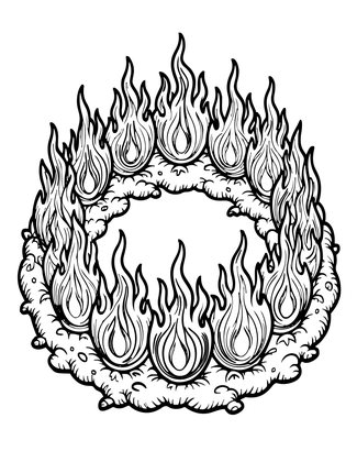 Fire Circle - Free printable coloring page