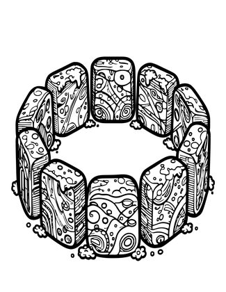 Stone Circle - Free printable coloring page