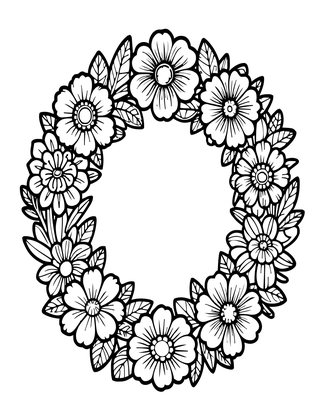 Flower Circle - Free printable coloring page
