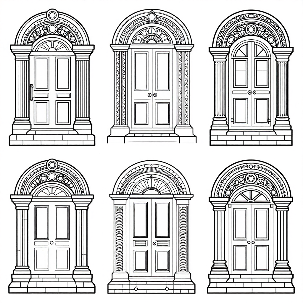Fairy Doors coloring pages collection - 30 free printable pages