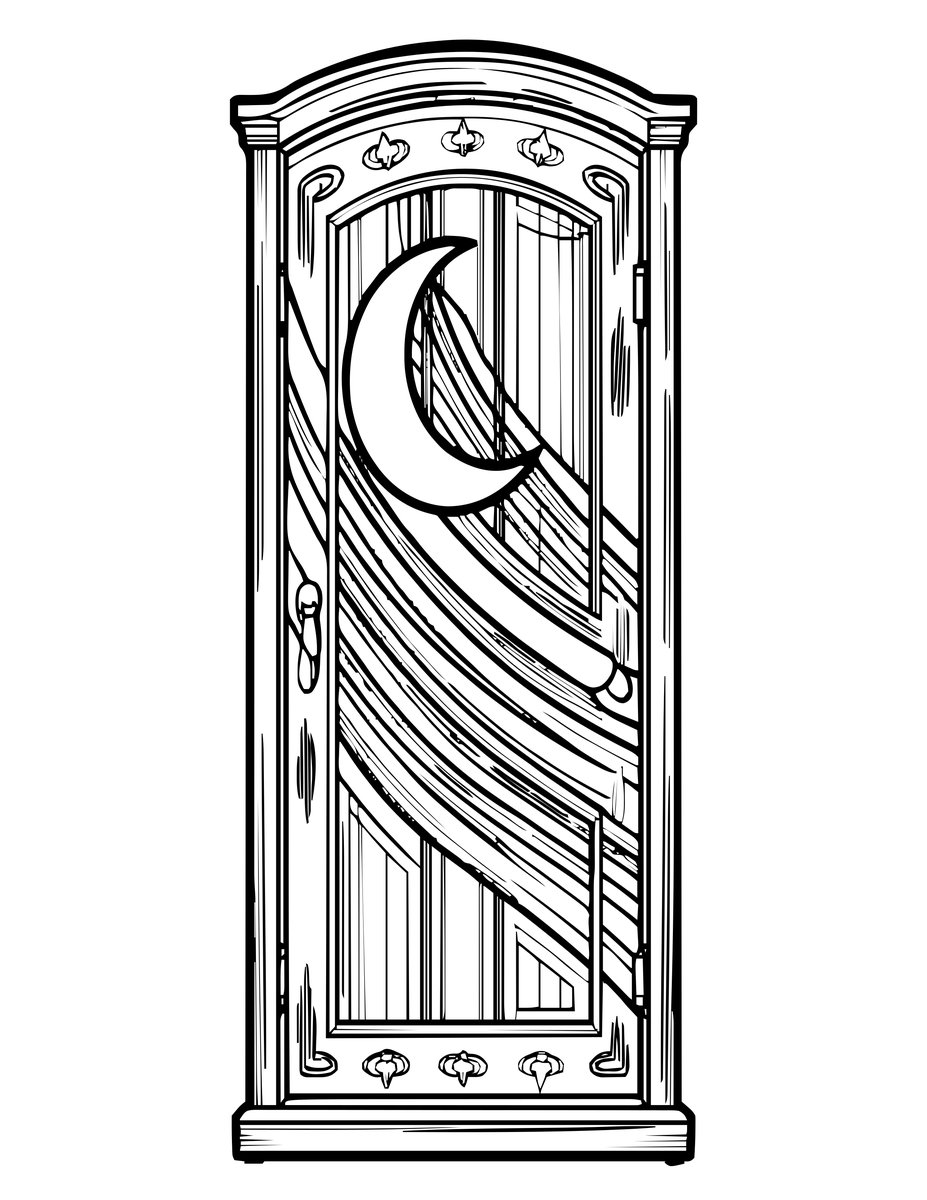 Rainbow Door - free printable coloring page