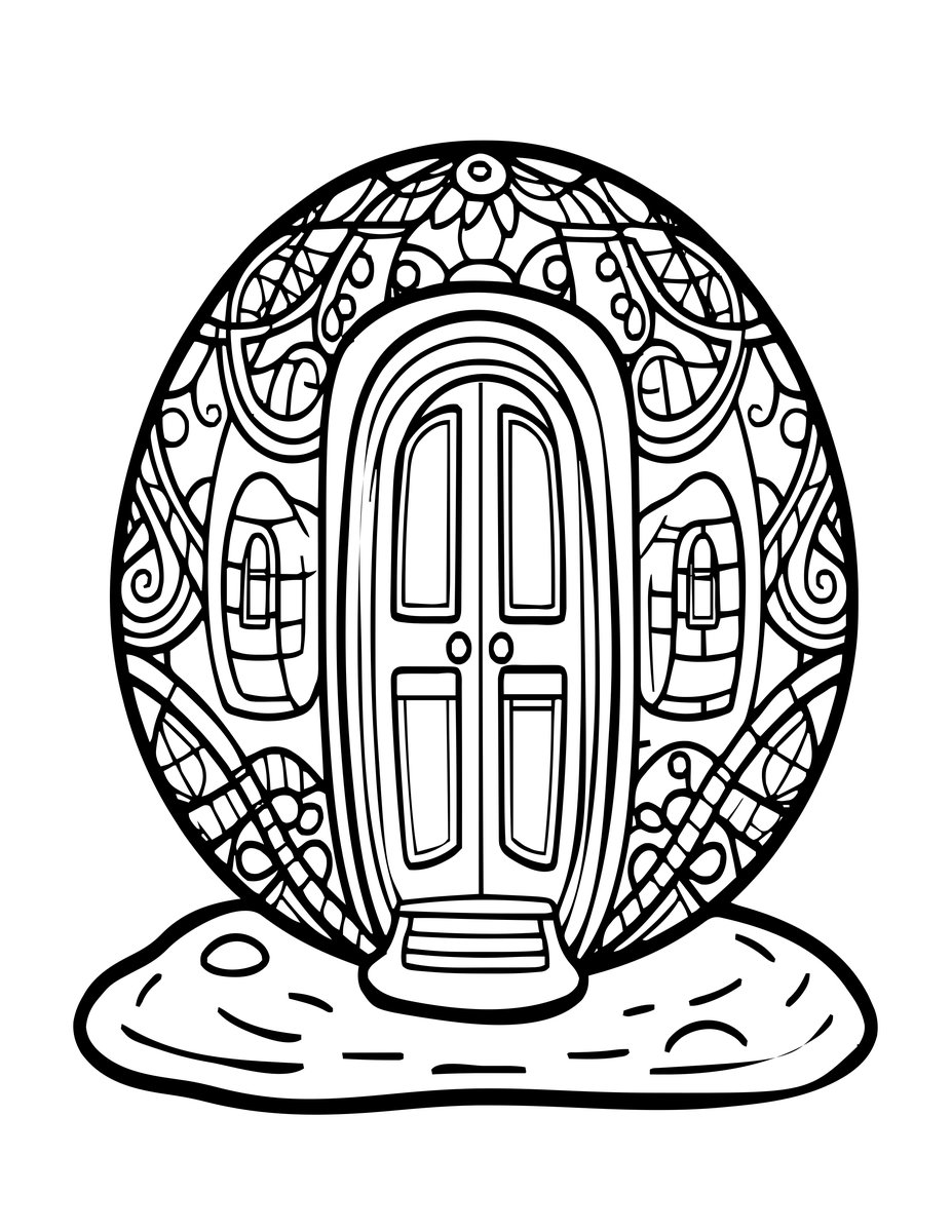 Seashell Door - free printable coloring page