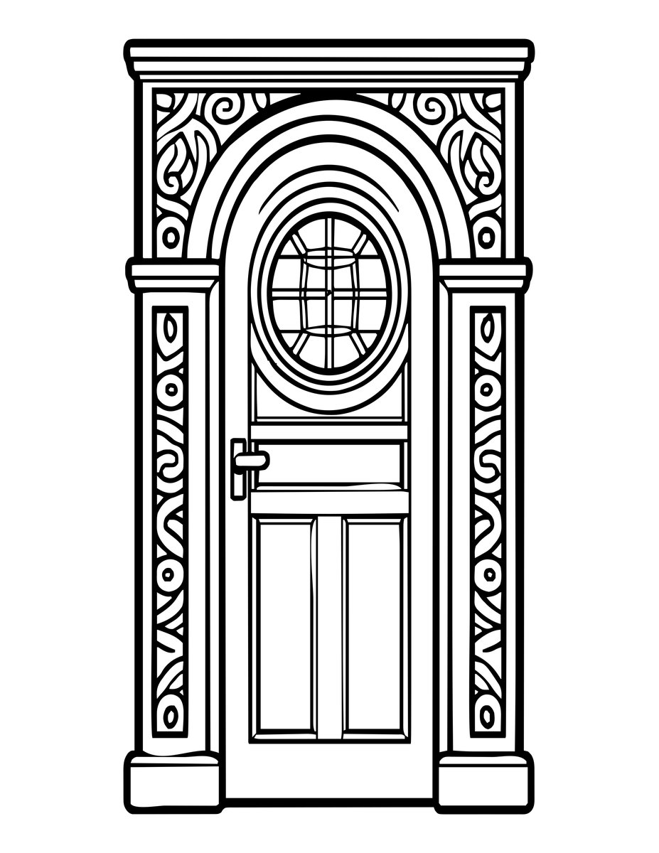 Round Window - free printable coloring page