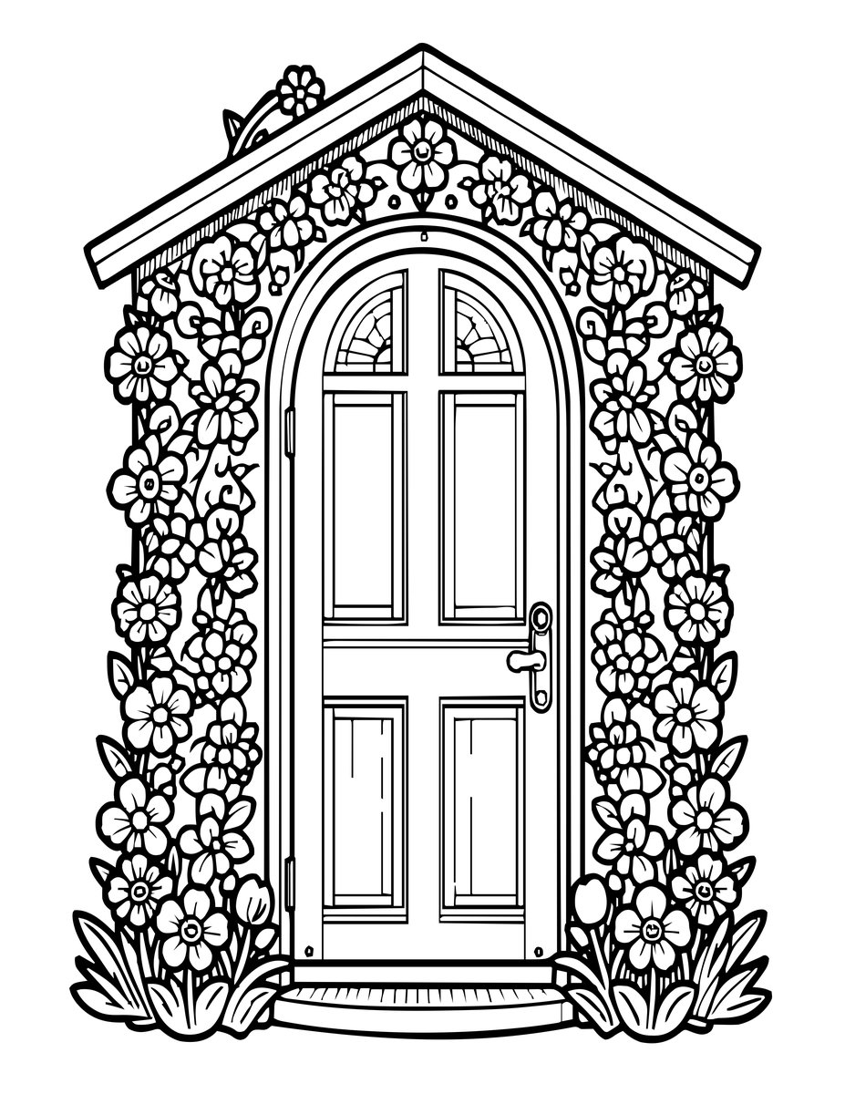 Spring Flowers - free printable coloring page