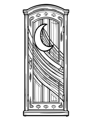 Rainbow Door - Free printable coloring page